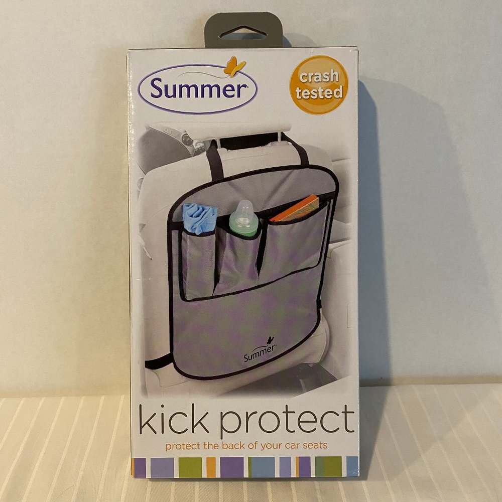 Summer Gray Car Backseat Protector Cover-Kick Mat with Storage-Children Baby-NIB